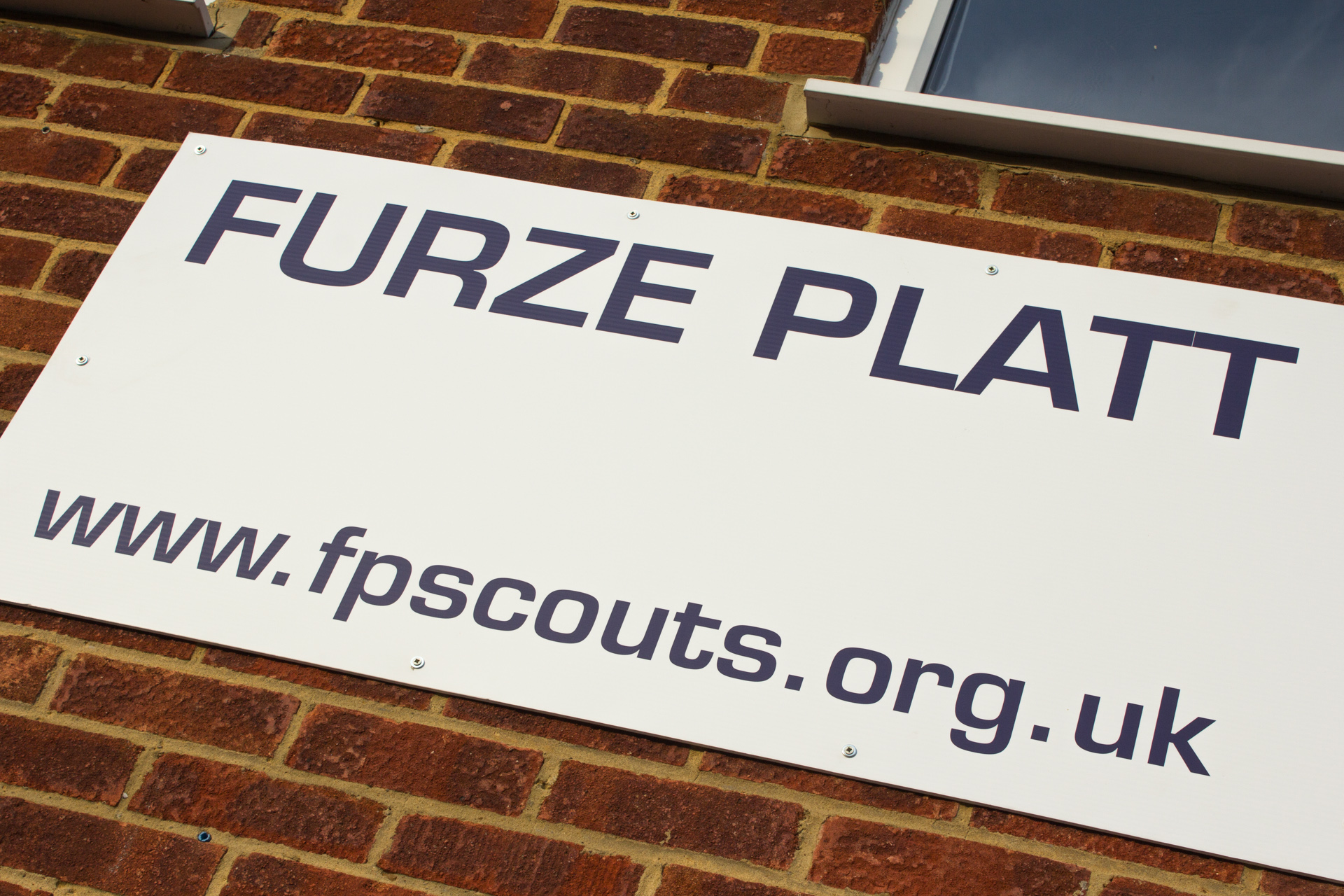 Signage outside the Scout Hut.